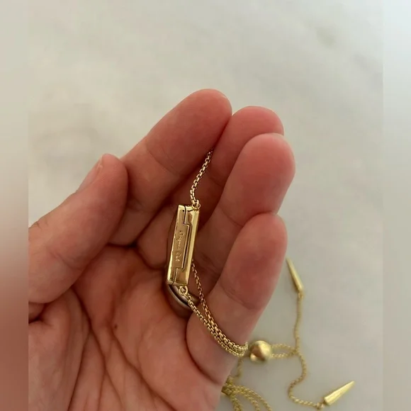 Origami Owl Gold Bolo Lariat Triangle Locket Necklace - Picture 4 of 6